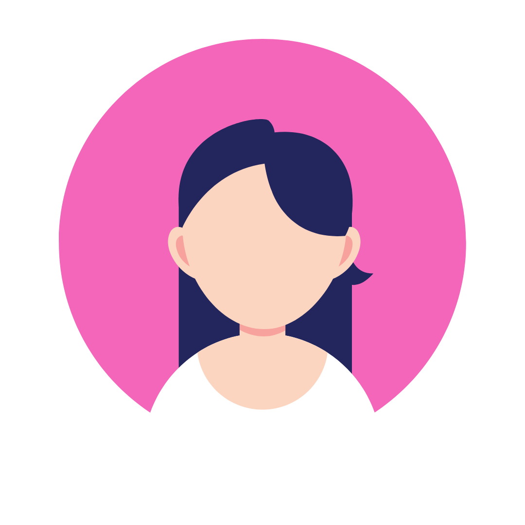 Persons face on pink background